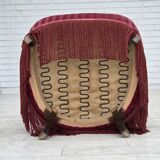 1960s, Danish armchair, original striped red furniture velour.