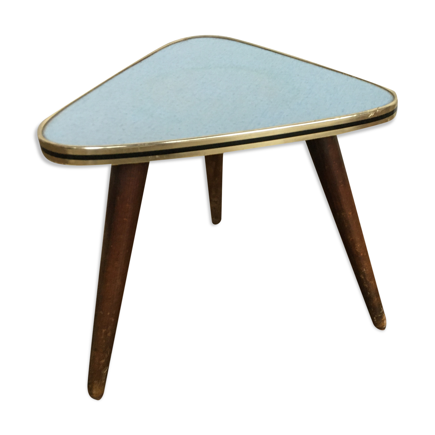 Table d’appoint tripode vert d'eau bleu turquoise