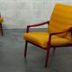 Pair of armchairs Jiri Jiroutek bouclette Yellow 1960