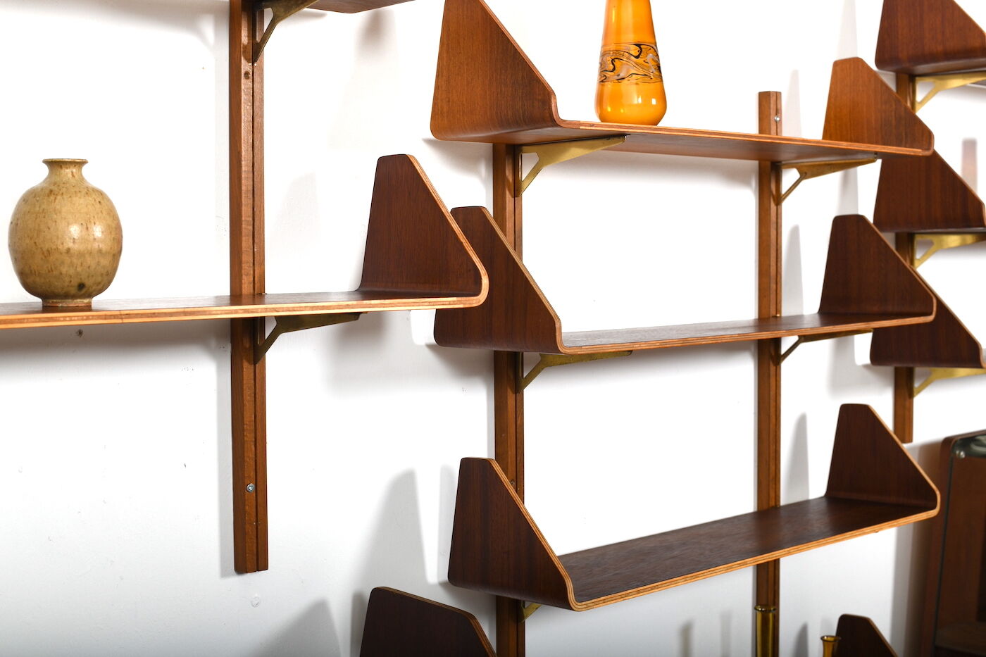Fine danish teak wing shelf system 1950s