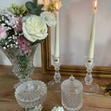 Lot of crystal candle holders