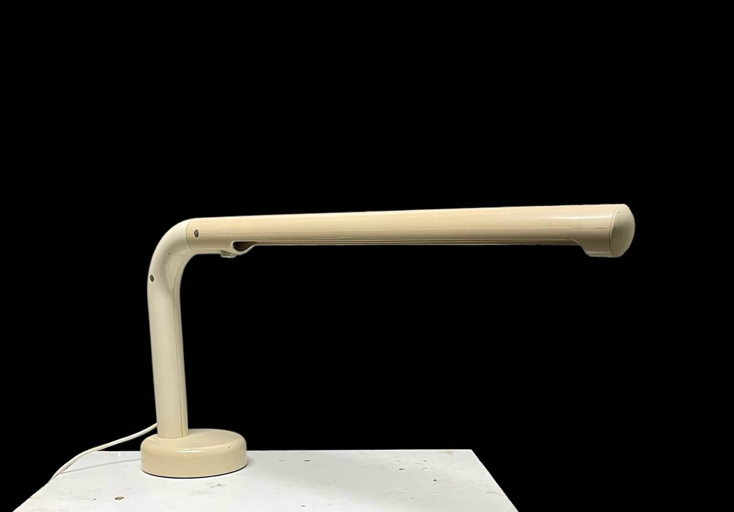 Swedish Off-White Tubular Table Lamp by Anders Pehrson for Ateljé Lyktan, 1970s