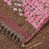 3x10 pink and brown herki runner rug, 307x88cm