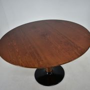 1969s beech round dining table, Czechoslovakia