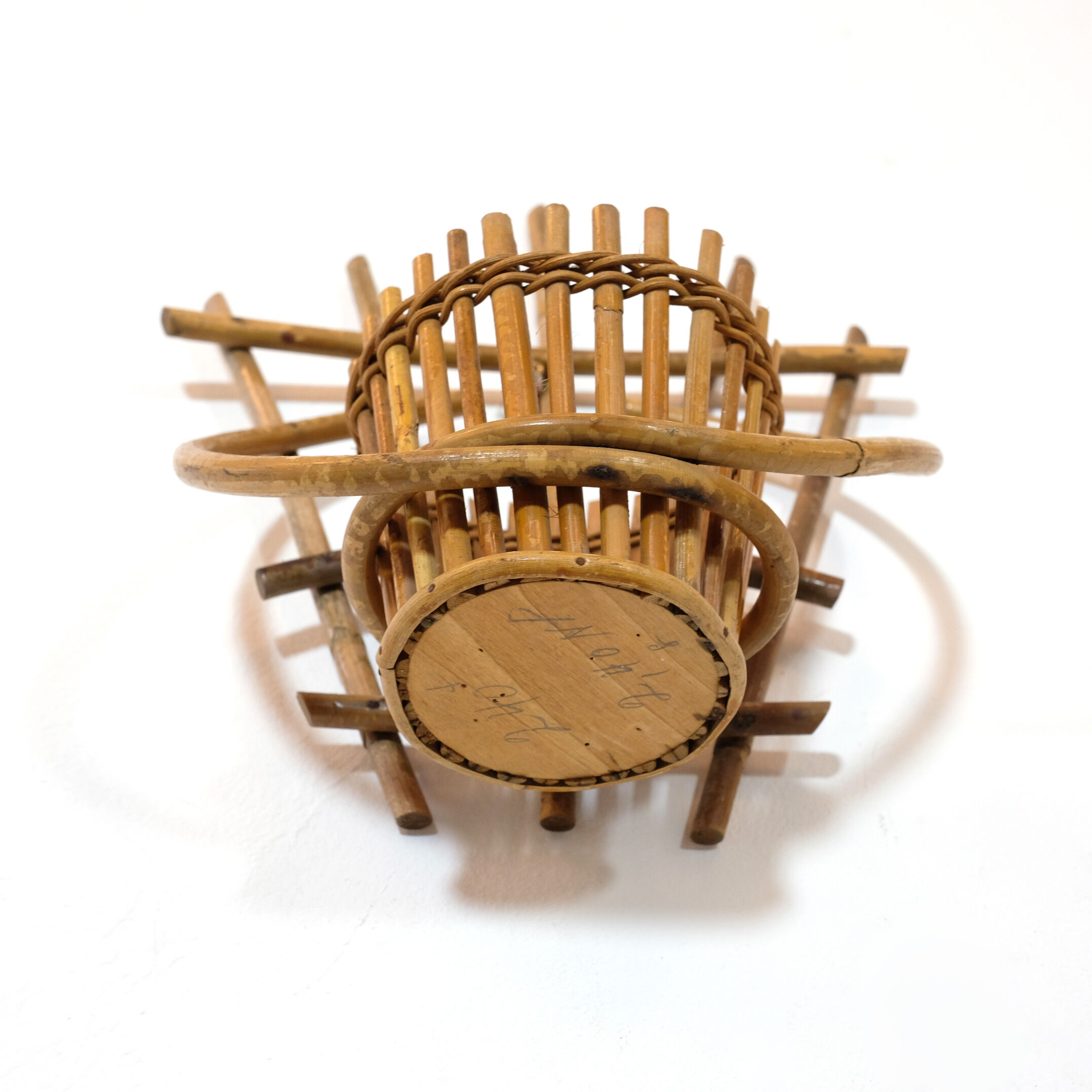 Wall rattan pot cover, 60's-70's