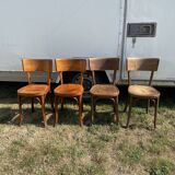 Set 4 mismatched bistro chairs baumann ep 50