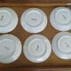 6 Pillivuyt pink and gold porcelain coffee cups