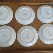 6 Pillivuyt pink and gold porcelain coffee cups