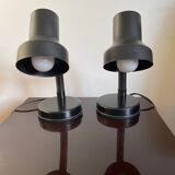 Pair of black Italian bedside lamps