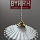 Old hanging lamp in white pleated opaline Art Deco 1930 Ø 25 cm