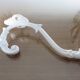 2 white cast iron pads art deco 30s 40s