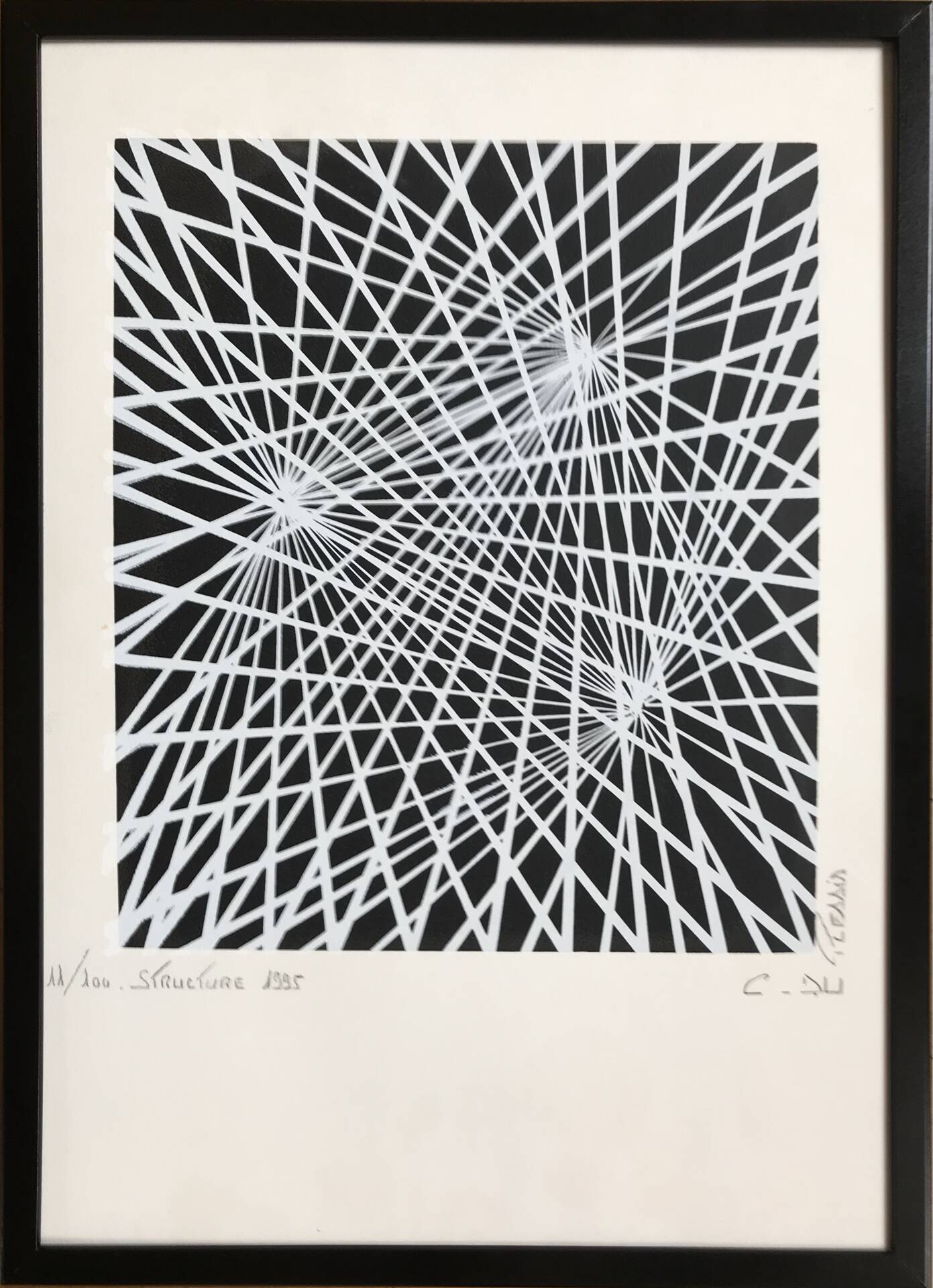 Kinetic Art. Signed and framed lithograph by C. du PLESSIS.