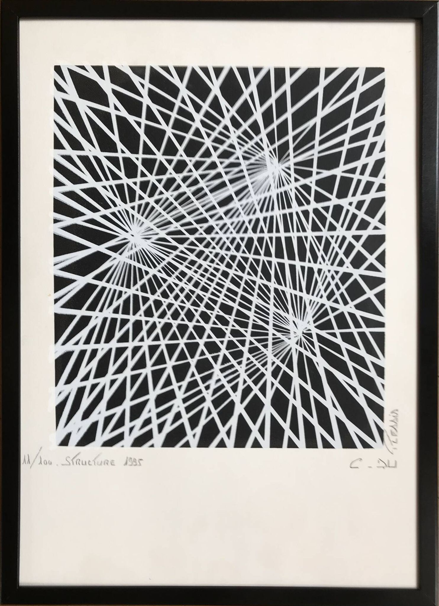 Kinetic Art. Signed and framed lithograph by C. du PLESSIS.