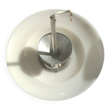 40s/50s pendant light in frosted glass and chrome