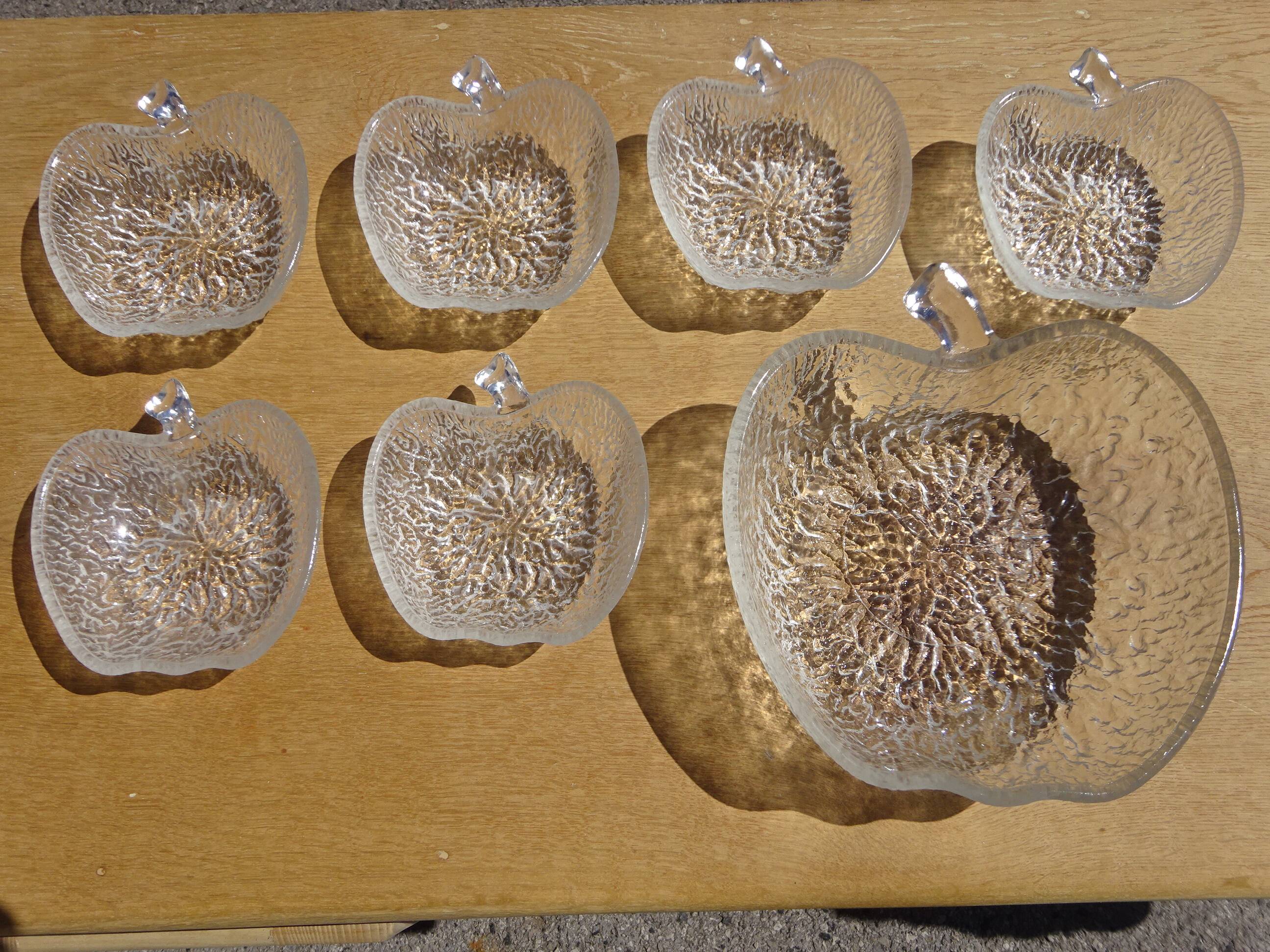 Fruit salad serving set in white glass