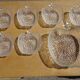 Fruit salad serving set in white glass