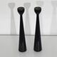 Pair of Scandinavian wooden candlesticks 1960
