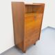 Meuble de rangement secrétaire vintage en bois de chêne des années 50 60