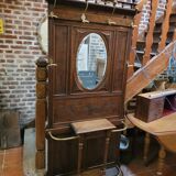 Old oak cloakroom or coat rack