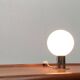 Lampe de table en chrome et verre de l'ère spatiale du milieu du siècle