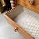 Support furniture, 6-drawer chest in turned pitch pine.