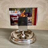 Old silver metal matchbox holder