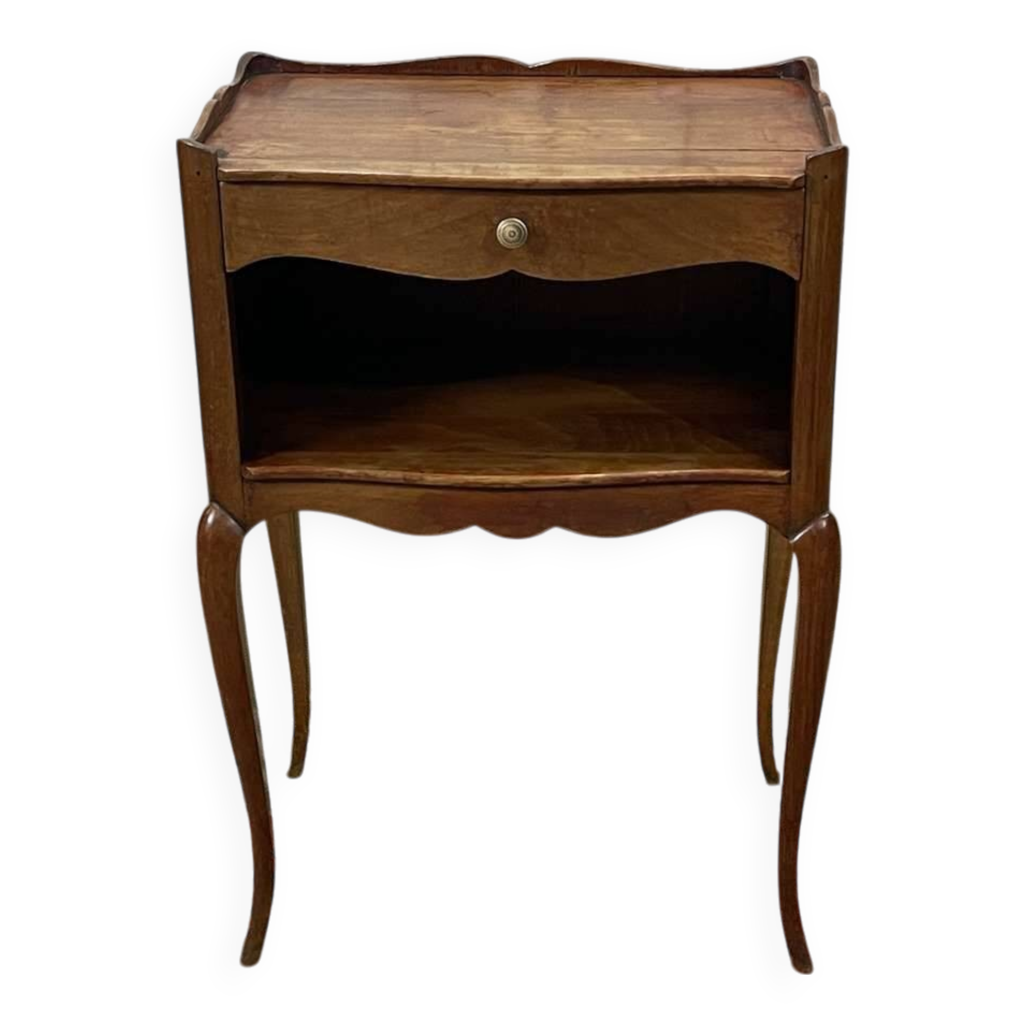 Table de nuit en merisier de style Louis XV des années 50