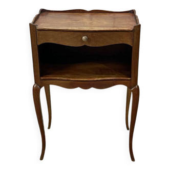 Louis XV style cherry wood bedside table from the 1950s