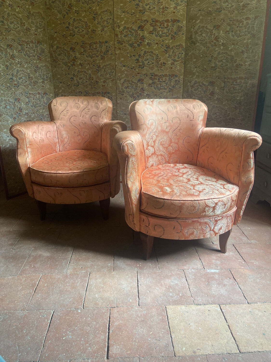 Pair of toad armchairs