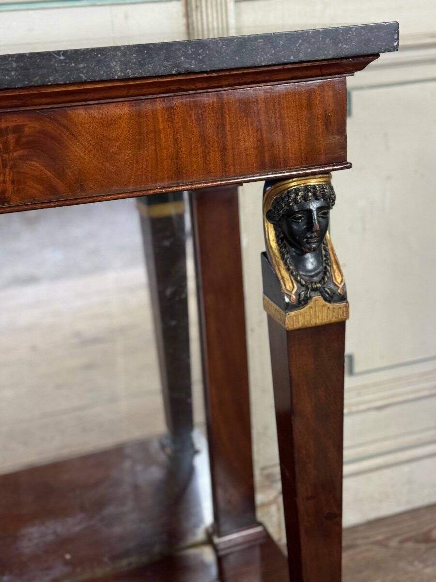 “Return from Egypt” console in mahogany, early 19th century