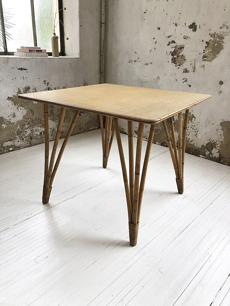 Vintage rattan meal table