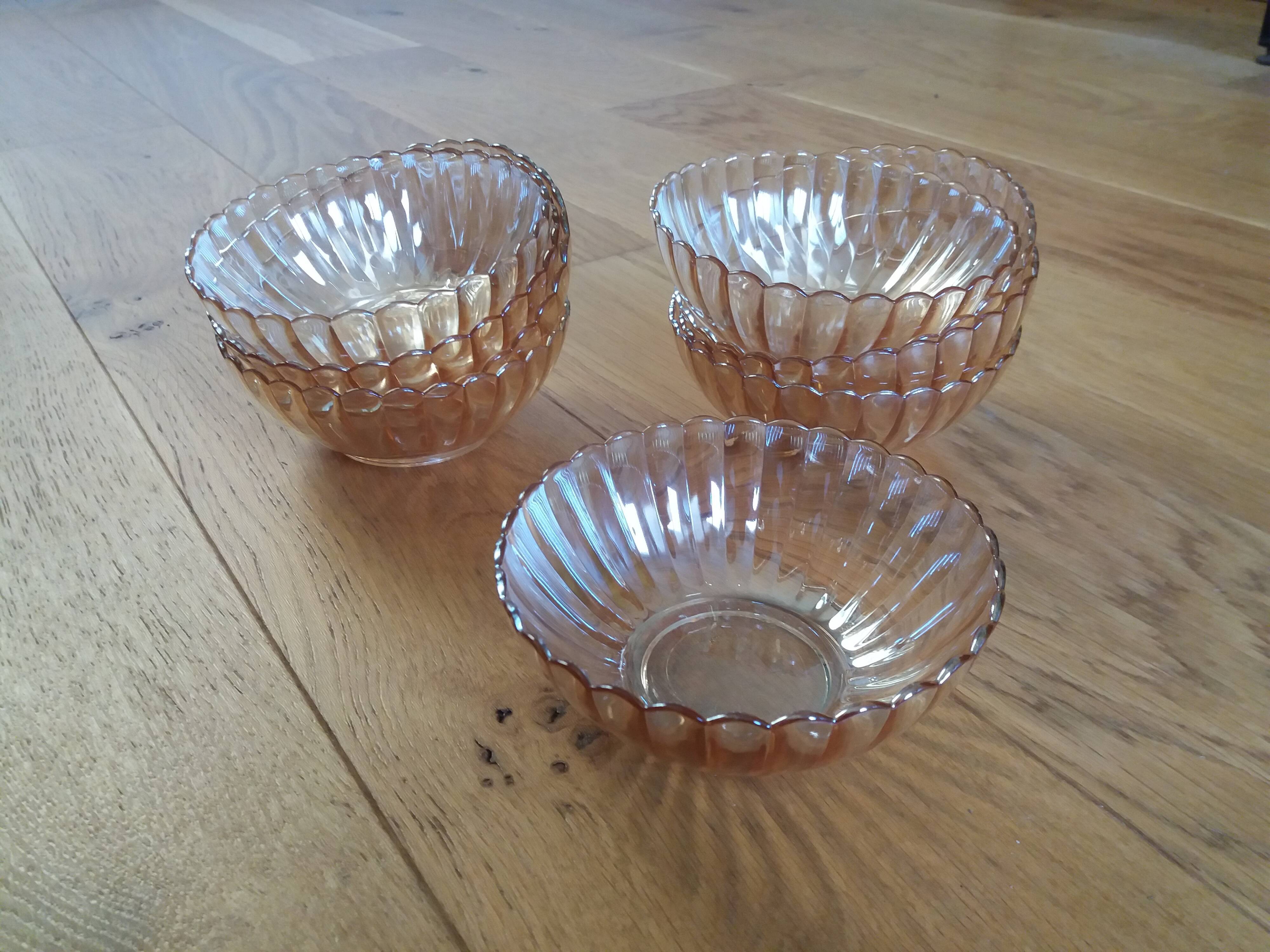 Oillor iridescent pearl amber glass cups