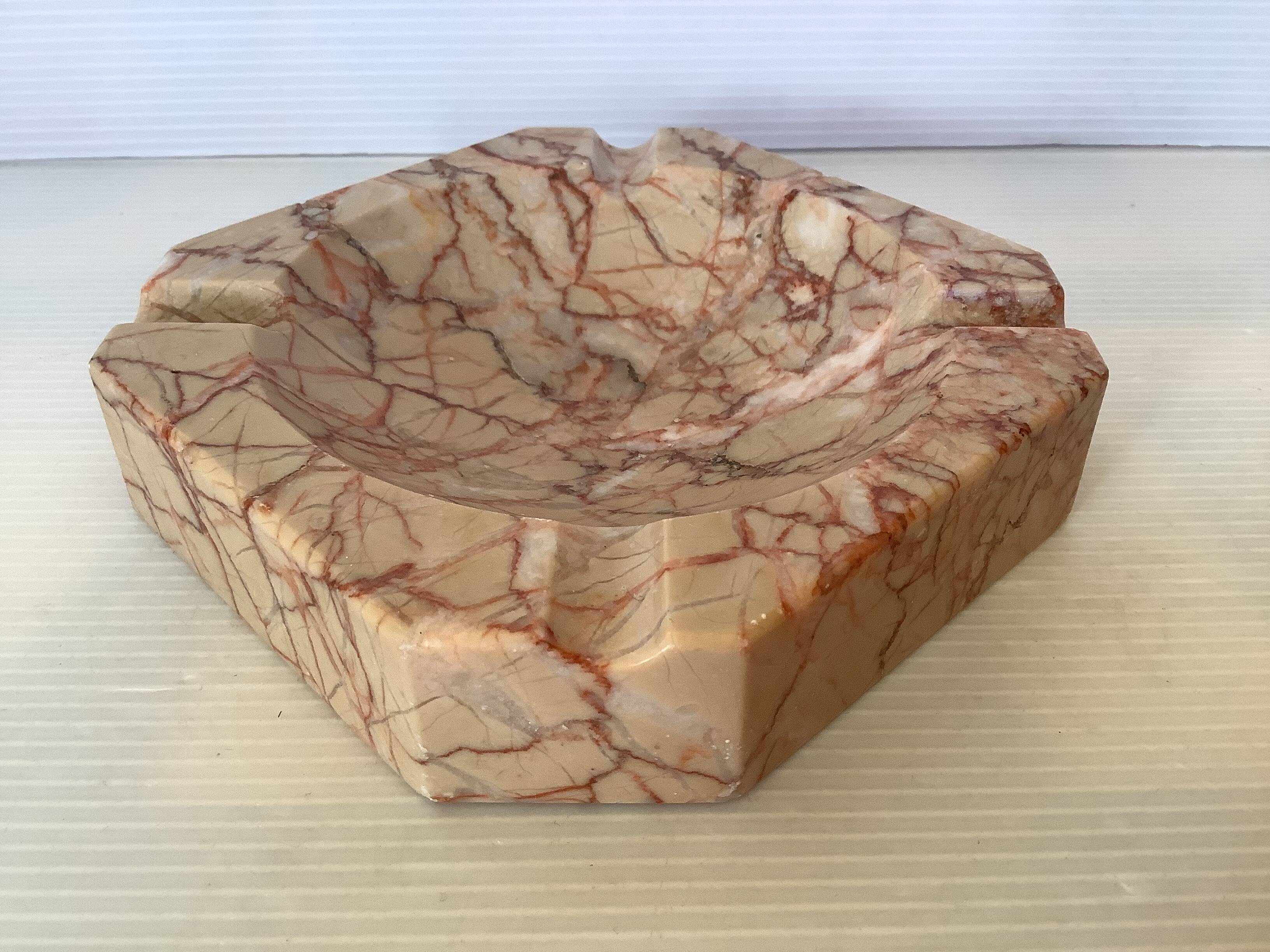 Veined marble ashtray tray