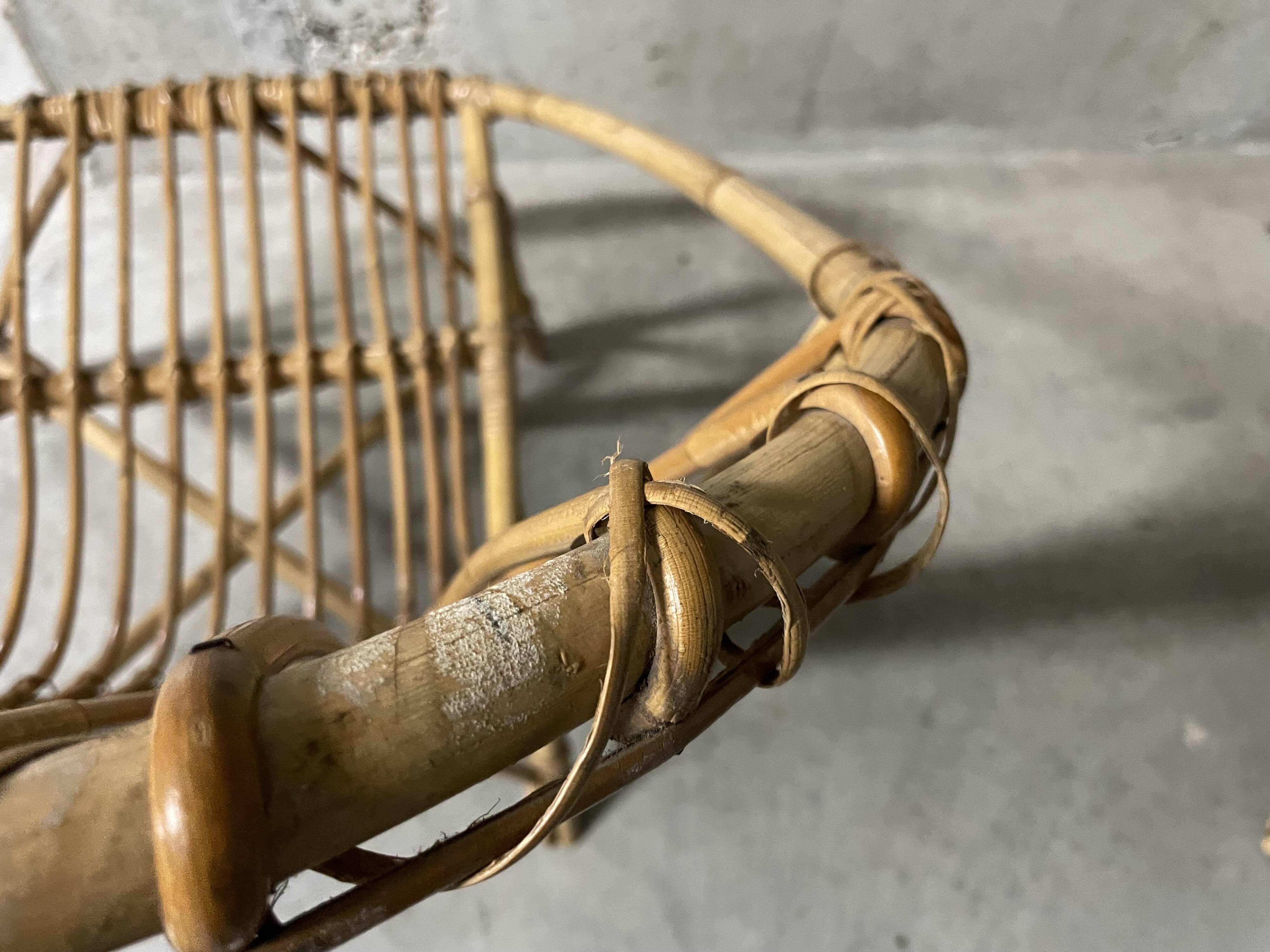 Pair of rattan armchairs