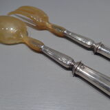 Art deco salad cutlery in stuffed silver