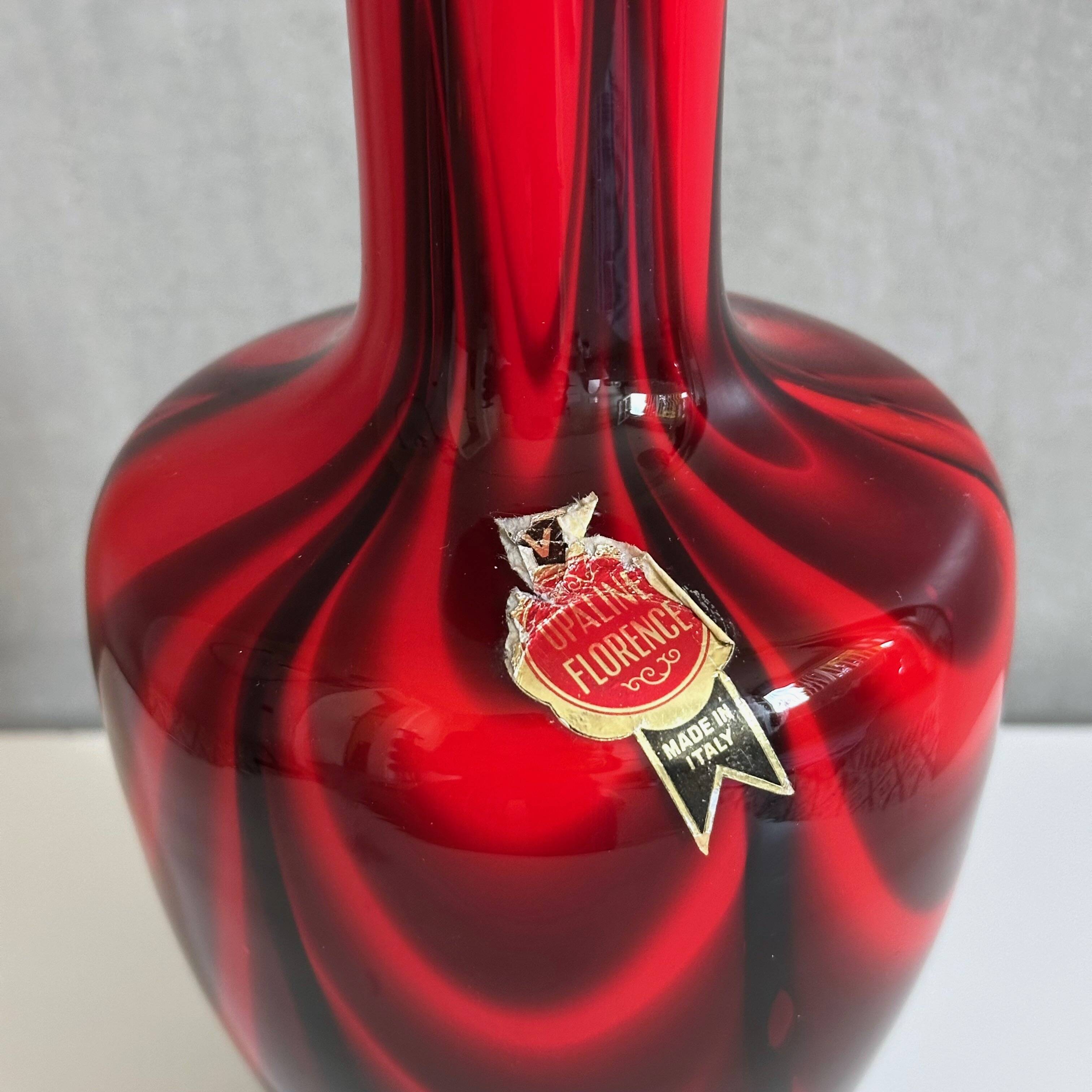 Opaline Florence vase, Pop Art, made in Italy, 1970's