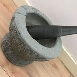 very large blue stone mortar