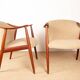 2 Scandinavian armchairs in teak and fabric, new Tyrol model, Gerhard Berg.
