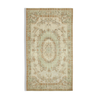 Tapis beige turc noué à la main 177 cm x 307 cm