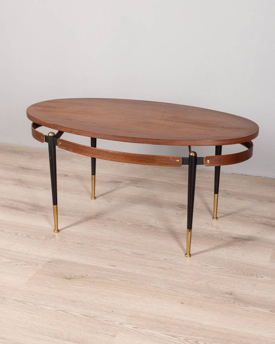 Table basse vintage en bois des années 60, design italien