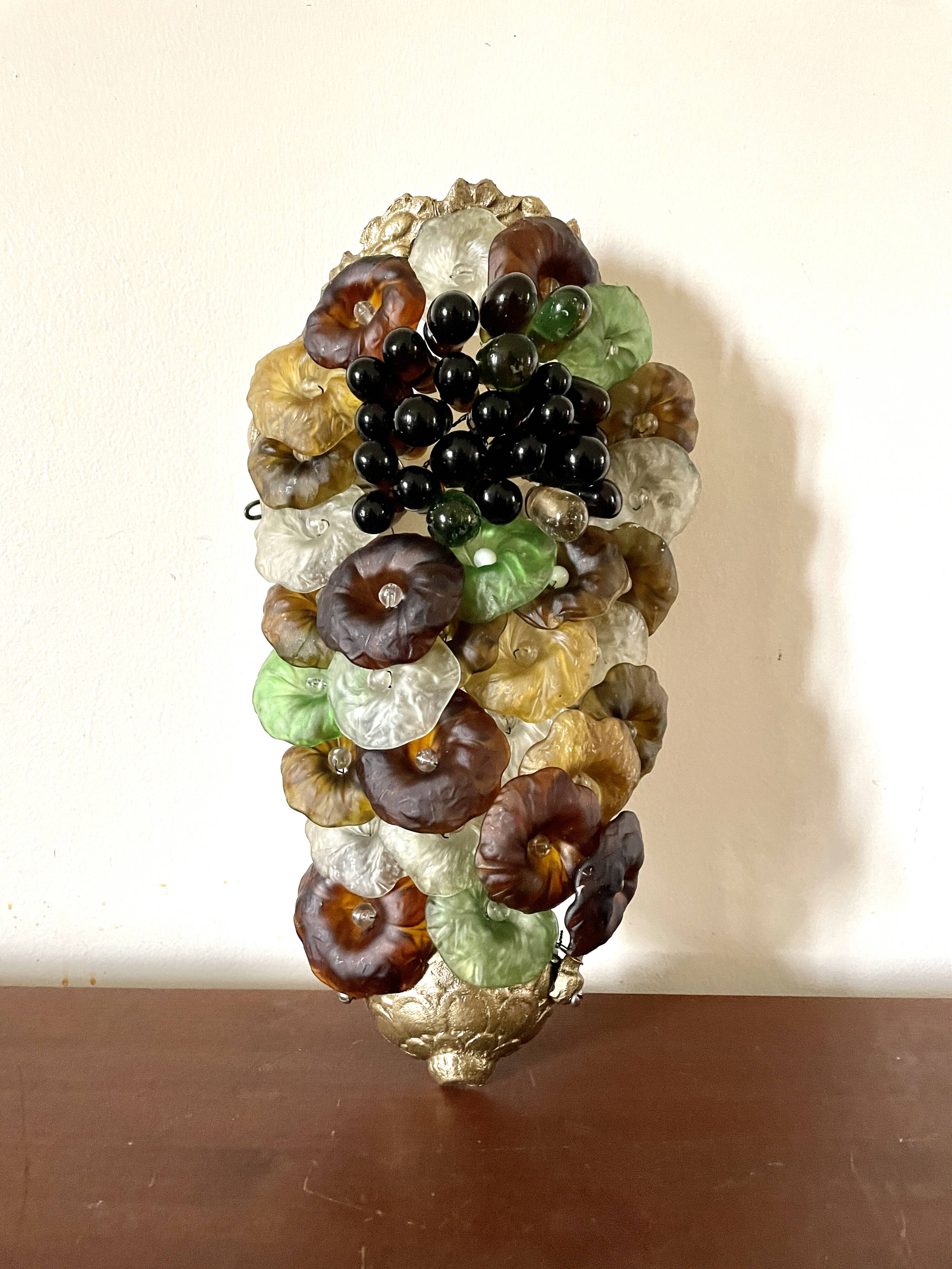 Art Nouveau wall light, Murano glass 1900