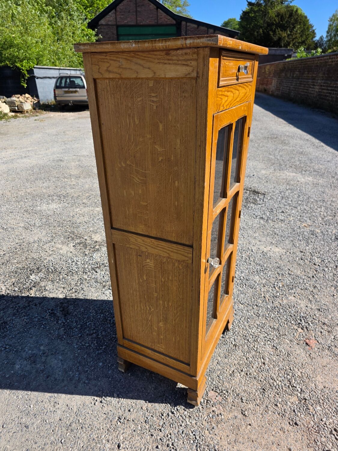 Louis Philippe style antique buffet with glass doors