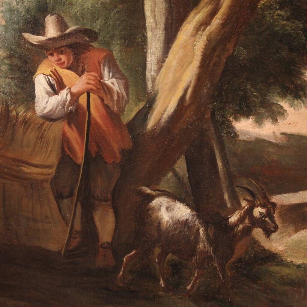 18th century Italian painting, pastoral genre scene