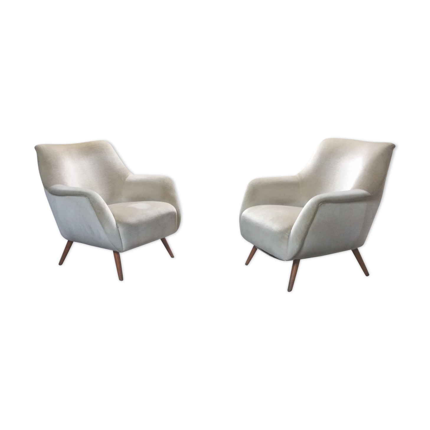 Pair of armchair organic club of the 59/60 Chair beige
