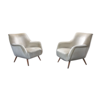 Pair of armchair organic club of the 59/60 Chair beige