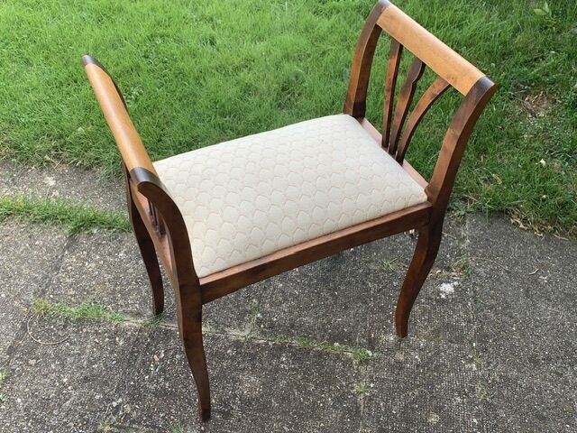 Bench, end of sofa, two-tone wooden end of bed. Old