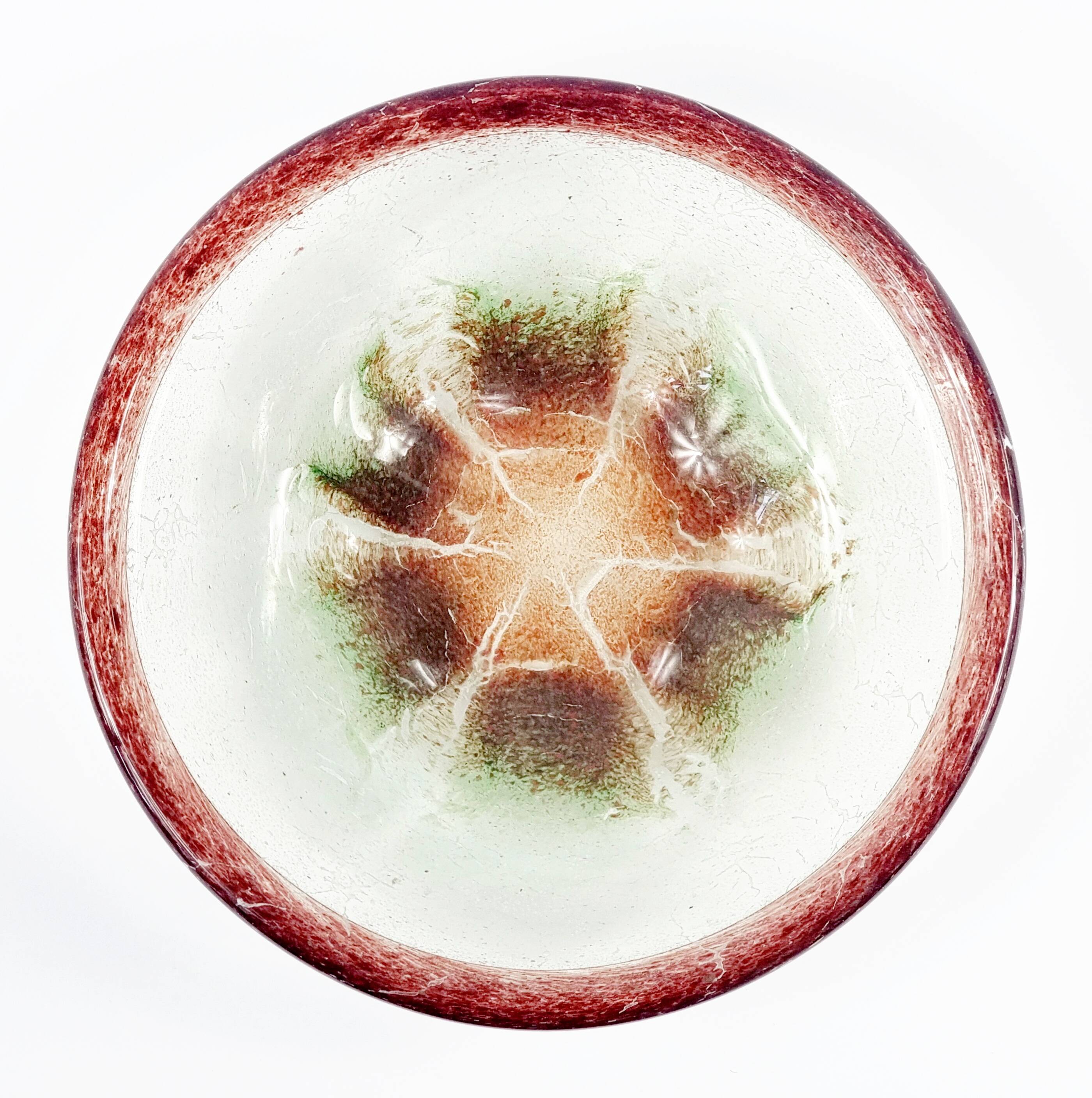 Very Large Art Deco Ikora Art Glass Bowl/Centerpiece by Karl Wiedmann for WMF, Germany, 1920s/30s