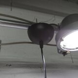 Pair of functional 70's aluminum ball pendants