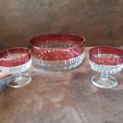 Salad bowl set and its 2 crystal cups