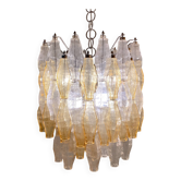 Mid-Century Murano Glass Chandelier "Polyhedr" by Carlo Scarpa for Venini, Italy, 1960s